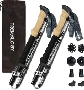 Trekology Trek-Z Collapsible Hiking & Trekking Poles - Balance Support for Seniors, Women, and Men, 2pc Per Set